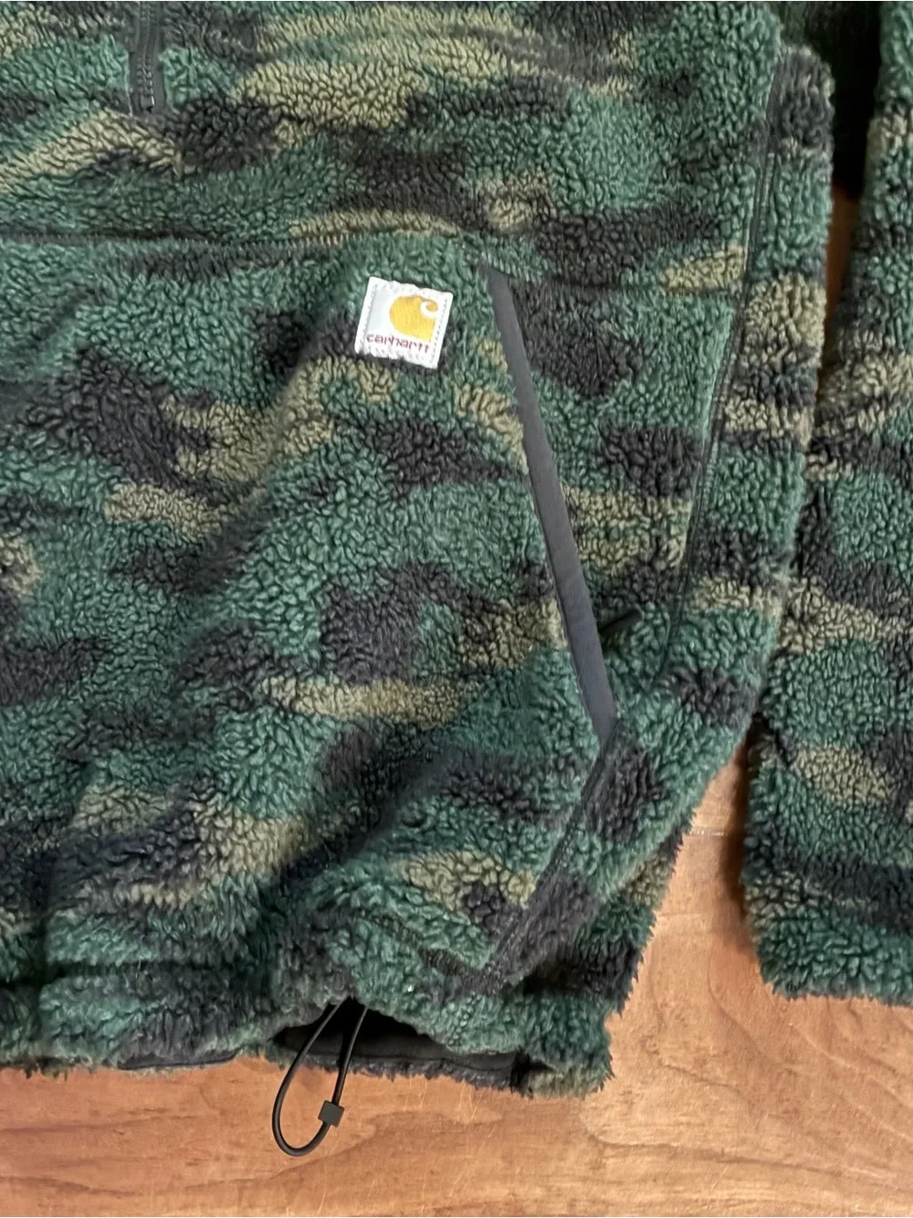 Carhartt Men's Green Camo Sherpa Half-Zip Pullover